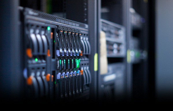Picture of web hosting server racks